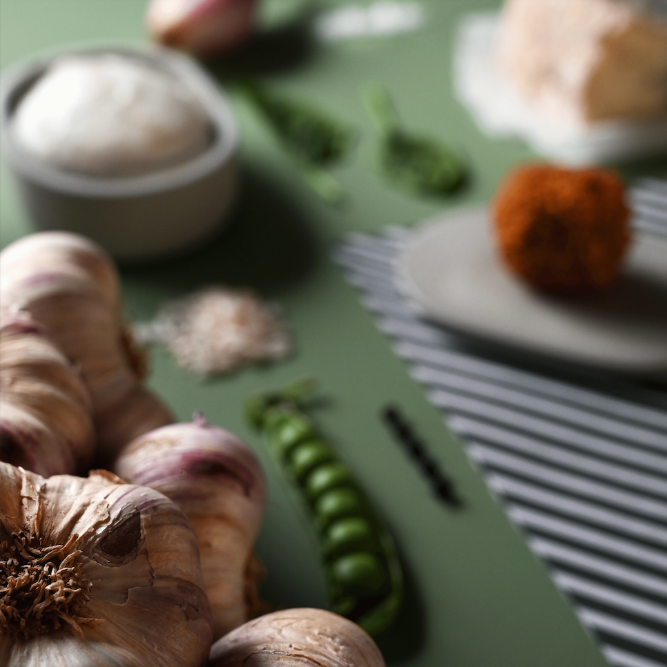 alle ingredienten van de arancini zoals knoflook