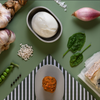 Afbeelding laden in Galerijviewer, ingredienten van spinazie en gorgonzola risottini